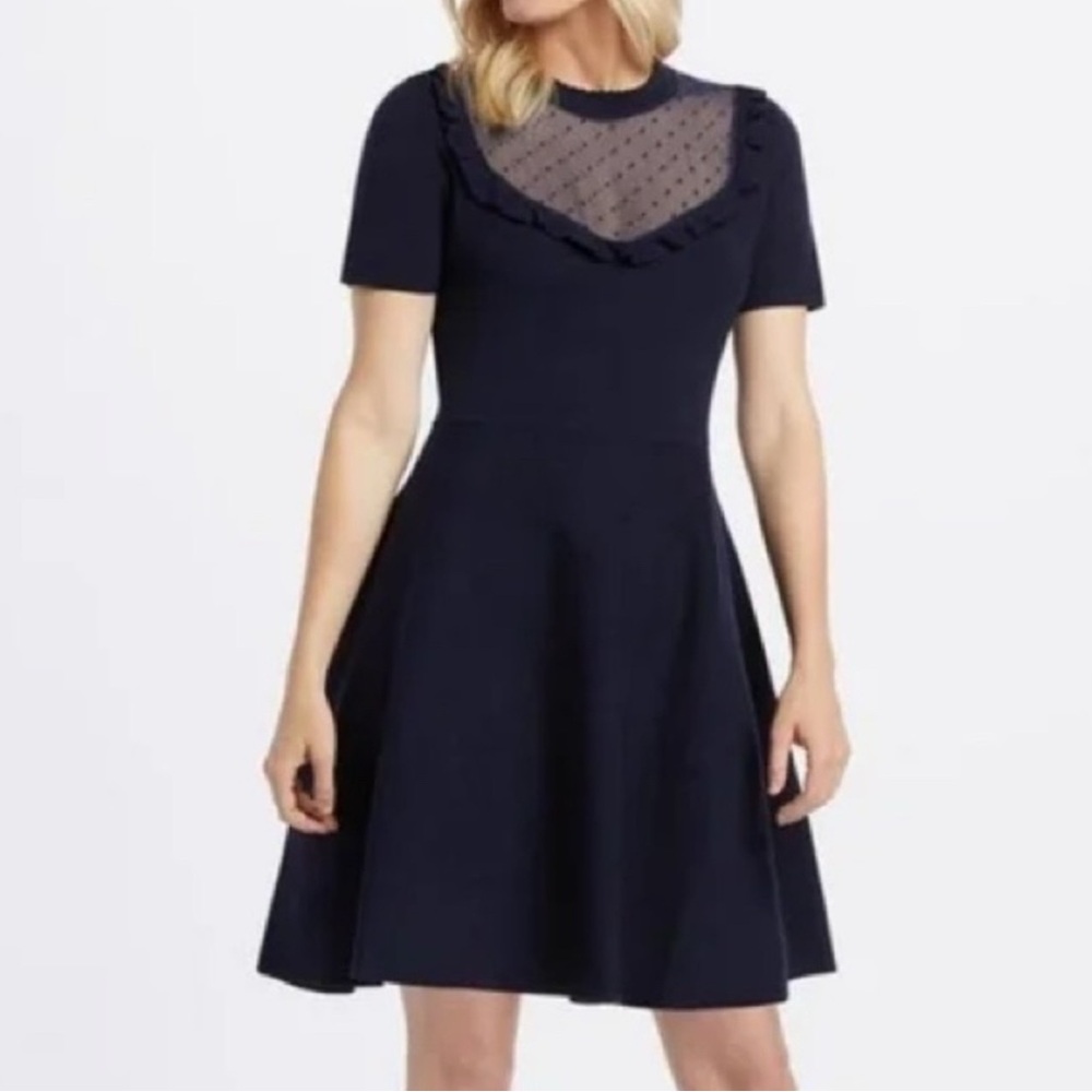 Draper James navy dress.